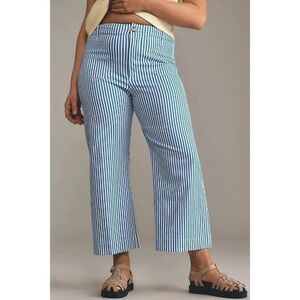 Antropologie Maeve The Colette Striped Blue and White Women's Pants New size 34